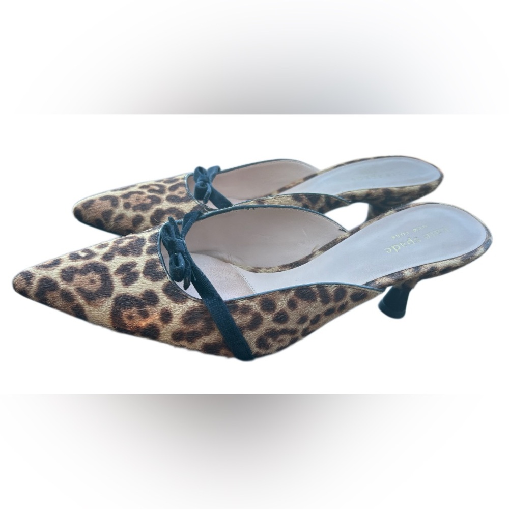 Kate Spade Leopard Kitten Heel Size 7 - Picture 3 of 3